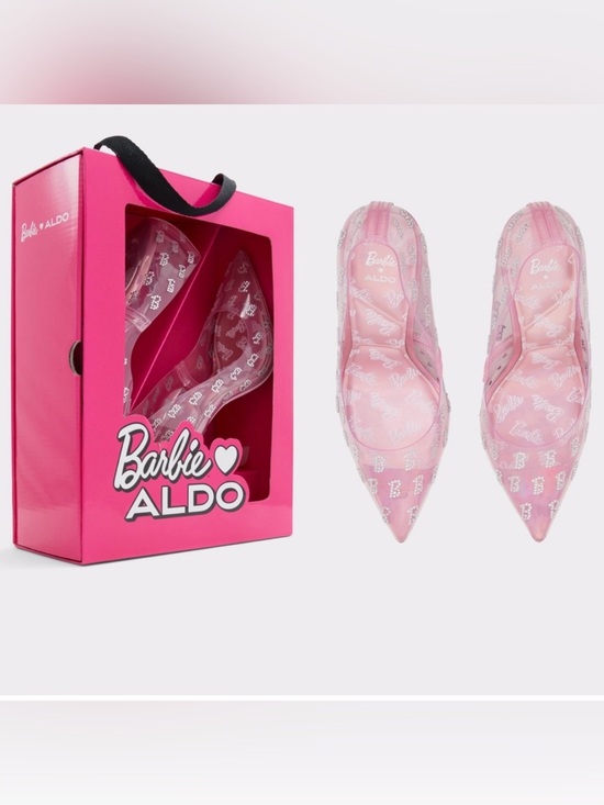 Barbie Shoes - ALDO X Barbie Barbietessy Stessy Clear Pink Heeled Shoes 7.5 NWT